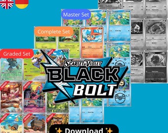 ブラックボルトセット 印刷可能 – マスターセットとコンプリートセット + グレード付き + チェックリスト – ポケモン TCG バインダーページ - デジタルプレースホルダー - ドイツ語/英語