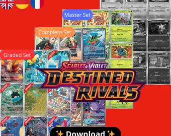 Destined Rivals Set printable – Master and Complete Sets + Graded + Checklist – Pokemon TCG Binder Pages - Digital Download Placeholders
