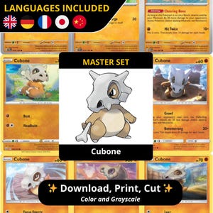 Cubone Pages Pärm Master Set PDF Utskrivbar | Pokémon TCG Pages Platshållare | Inlägg Komplett Cubone-samling
