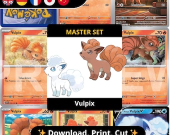 ロコンページバインダーマスターセットPDF印刷可能｜ポケモンTCGページプレースホルダー｜ロコンコンプリートコレクションバインダーインサート