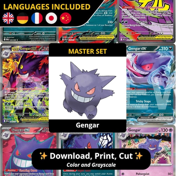 Gengar Master Set Binder Pages Printable PDF | Pokémon TCG