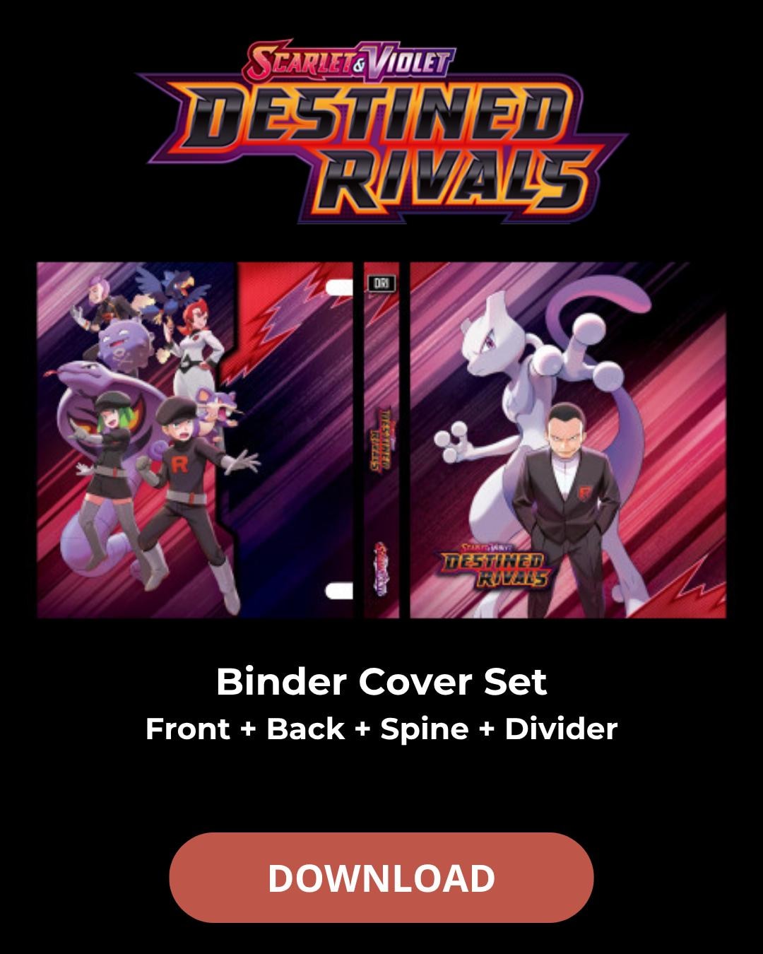 Destined Rivals Binder Layout Pokémon TCG Destined Rivals Binder Cover & Spine Labels | Digital ...