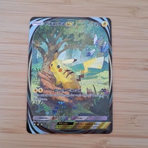 Carte Pokémon – Pikachu EX 281/226 – Pokémon Pocket Card - Version anglaise - Holographique et Texturé - Proxy