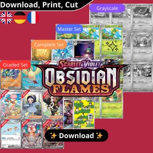 Obsidian Flames Set printable – Master and Complete Sets + Graded + Checklist – Pokemon TCG Binder Pages - Digital Placeholders - De/En/Fr