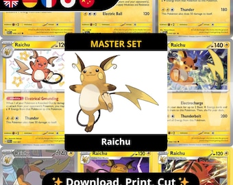 ライチュウページバインダーマスターセットPDF印刷可能｜ポケモンTCGページプレースホルダー｜インサートバインダー完全コレクションライチュウ