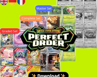 Perfect Order Set printable – Master and Complete Sets + Graded + Checklist – Pokemon TCG Binder Pages - Digital Download Placeholders
