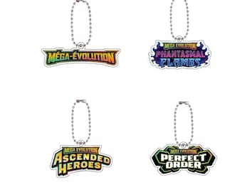 Pokémon Keychain | TCG Set Logo (Mega Evolution, phantasmal Flames, Ascended Heroes ...) – Binder & Collector Accessory