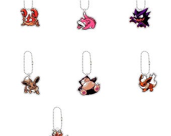 Pokémon Pixel Keychain | TCG Master Set (Krabby, Slowpoke, Haunter, Eevee, Snorlax, Flareon, Gyarados) – Binder & Collector Accessory