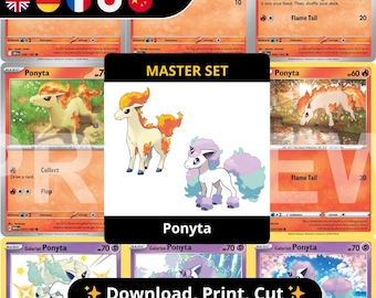 ポニータページバインダーマスターセットPDF印刷可能｜ポケモンTCGページプレースホルダー｜ポニータコレクションバインダーインサート完全版
