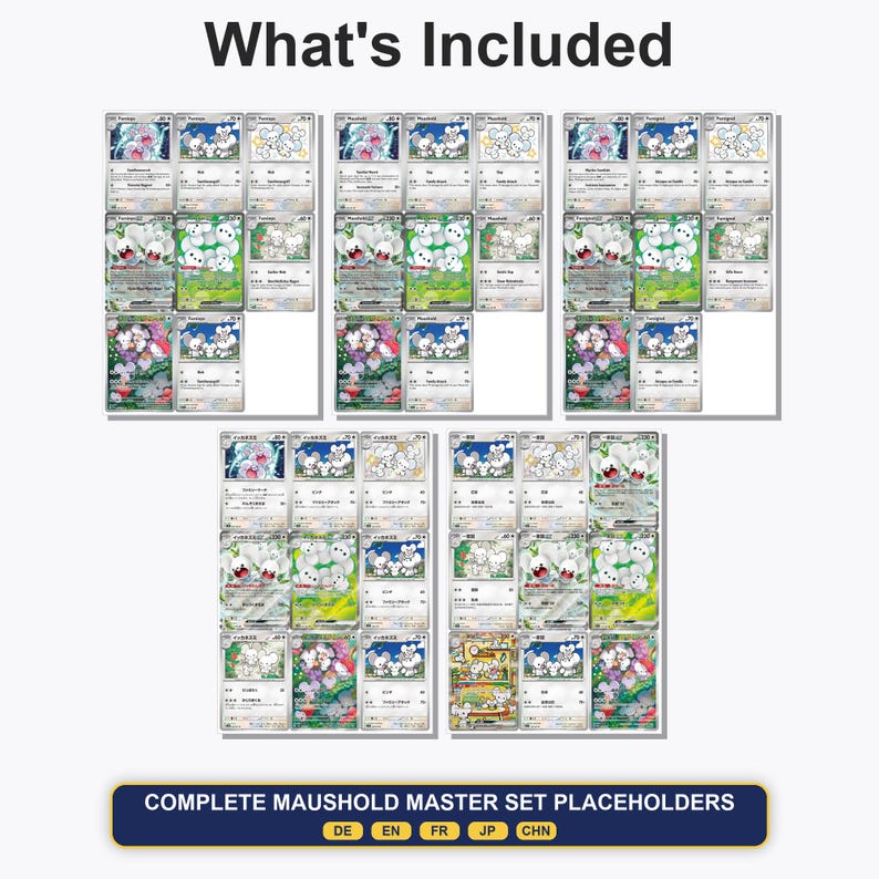 Famignol Pages Binder Master Set PDF Utskrivbar | Pokémon TCG Pages Placeholder | Famignol Complete Collection Pärminlägg bild 2