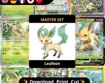 Leafeon Master Set Binder Pages Printable PDF | Pokémon TCG Placeholder Pages | Complete Leafeon Collection Binder Digital Download