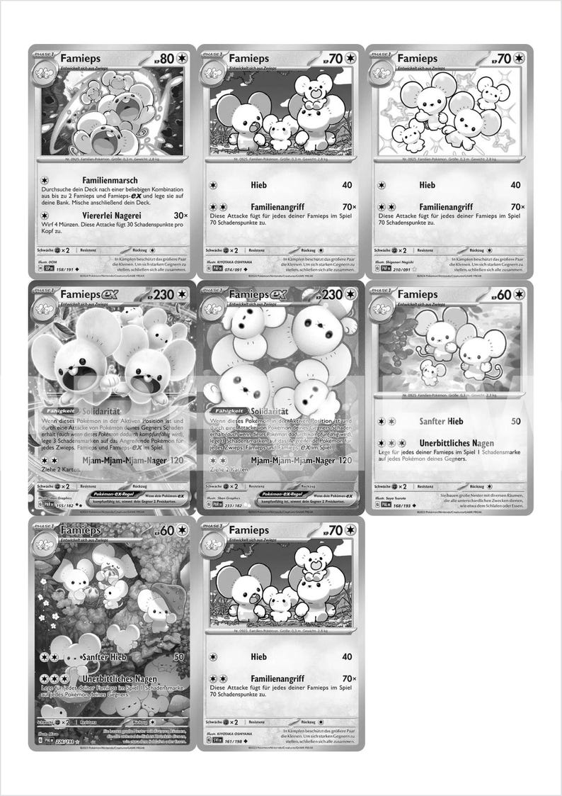 Famignol Pages Binder Master Set PDF Utskrivbar | Pokémon TCG Pages Placeholder | Famignol Complete Collection Pärminlägg bild 6