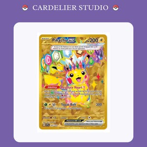 Carte Pokémon – Pikachu EX 247/191 – Surging Sparks - Version anglaise - Holographique et Texturé - Proxy - Haute Qualité