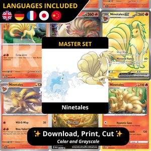 Ninetales Master Set Binder Pages Printable PDF | Pokémon TCG Placeholder Pages | Complete Ninetales Collection Binder Digital Download