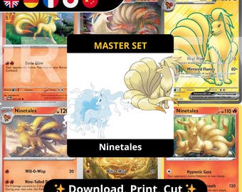 キュウコンページバインダーマスターセットPDF印刷可能｜ポケモンTCGページプレースホルダー｜インサートコンプリートキュウコンコレクションバインダー
