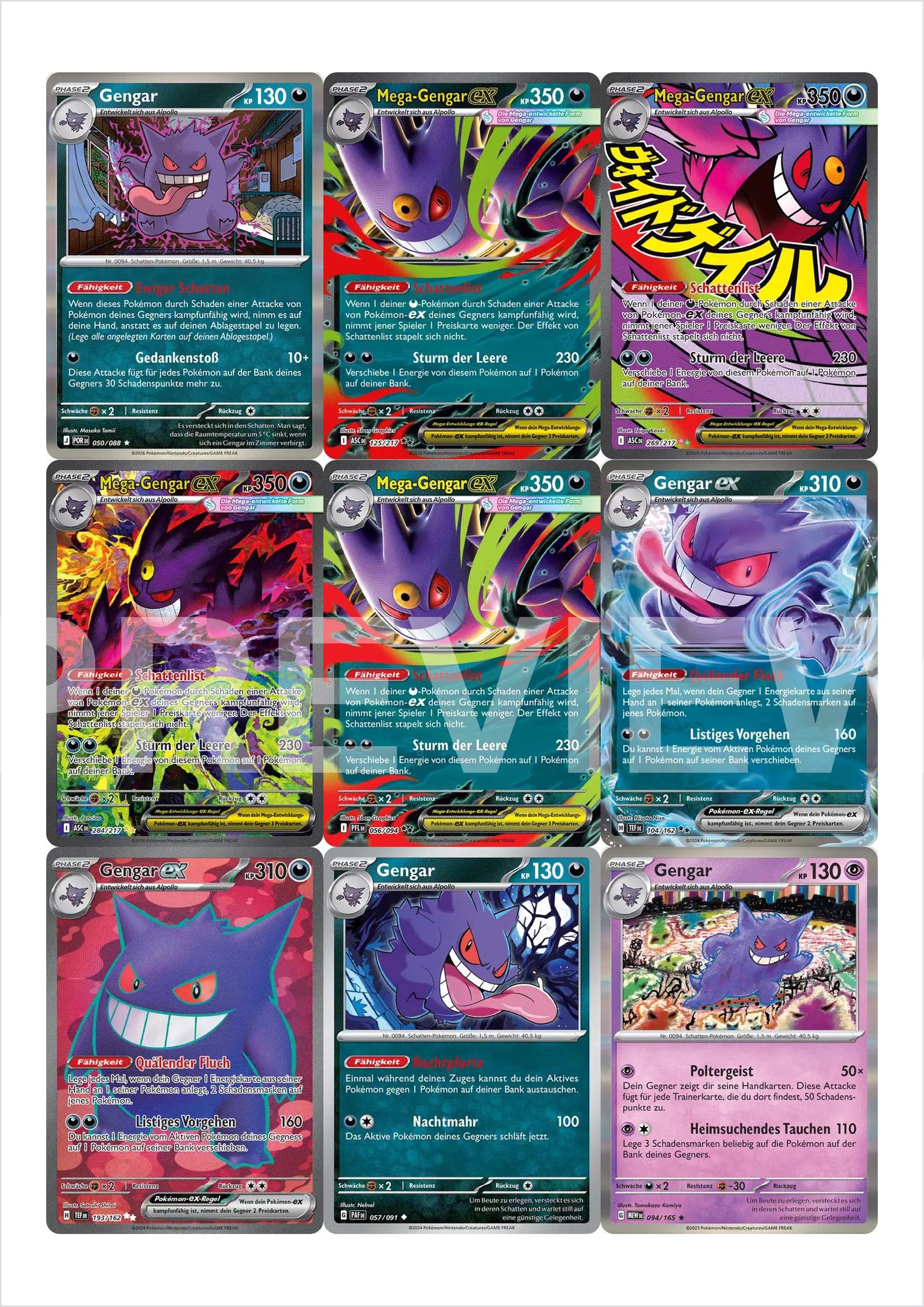 Gengar Master Set Binder Pages Printable PDF | Pokémon TCG