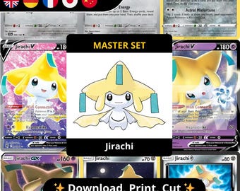 Jirachi Pagina's Map Master Set PDF Printbaar | Pokémon TCG Pagina's Plaatsvervanger | Jirachi Complete Collectie Map Inlegvellen