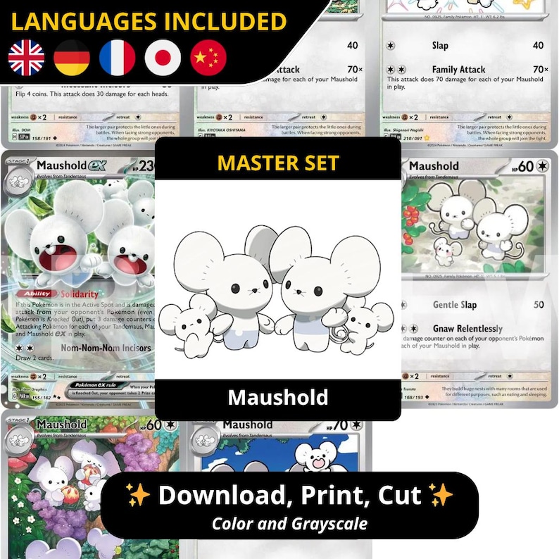 Famignol Pages Binder Master Set PDF Utskrivbar | Pokémon TCG Pages Placeholder | Famignol Complete Collection Pärminlägg bild 1