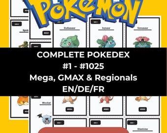 ポケモン全国図鑑1025：印刷可能なバインダーページとプレースホルダー
