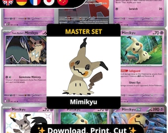Mimikyu Master Set Binder Pages Printable PDF | Pokémon TCG Placeholder Pages | Complete Mimikyu Collection Binder Digital Download