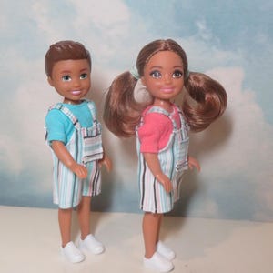 TWIN SET: Aqua and Brown Striped Bib Shorts Outfit