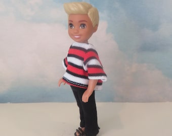 CHELSEA BOY Orange and Black Striped Shirt Outfit