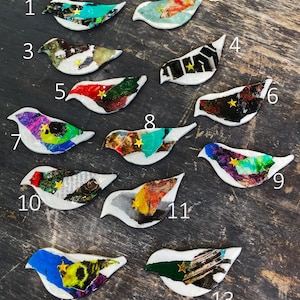 Exclusive Handmade Bird Magnets,  Clay Fridge Decor in Glossy Colors, Cute Animal Gift, Unique Office Magnet, Nature-Inspired Home Decor
