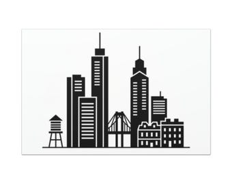 Lienzo con diseño de horizonte urbano / Arte de horizonte urbano