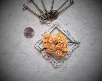 Mulberry Paper flowers, Tangerine, Scrapbooking, Card Making, Mixed Media