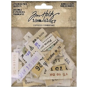Tim Holtz, Number Strips, 119 pieces