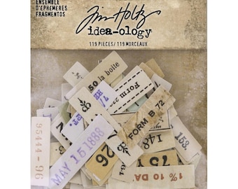 Tim Holtz, Number Strips, 119 pieces