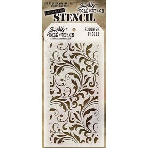 Tim Holtz Collection, Schnörkel schablone, Scrapbooking, Mixed Media, Kartenherstellung, Template, Masking, Mini Album,