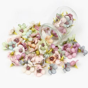 Seidenblumen, Pastell, Scrapbooking, Kartenherstellung, Junk Journal, Mixed Media