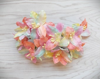 Shabby Chic Lily Flowers for Scrapbooking, Card Making, Altered Art, Tags, Mixed Media, Wedding, Unicorn