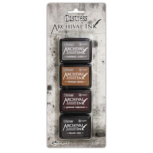Tim Holtz, Archival Distress Inks, Black Soot, Vintage Photo, Hickory Smoke and Ground Expresso Scrapbooking, Card Making, Mixed Media