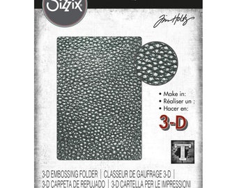 Tim Holtz, 3-D Embossing Folder, A6, Cracked Leather, Scrapbooking, Card Making, Home Decor, Mixed Media, Mini Album