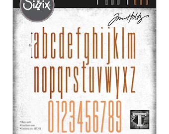 Tim Holtz, Sizzix, Thinlits, Alphanumeric Stretch Lower and Numbers