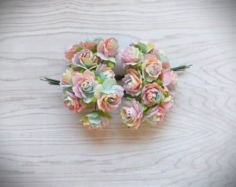 Mulberry Paper Roses, 20 count, Unicorn, Scrapbooking, Junk Journal, Card Making, Off The Page,
