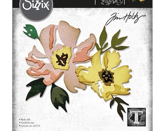 Tim Holtz, Sizzix, Thinlits, Brushstroke Flowers #1