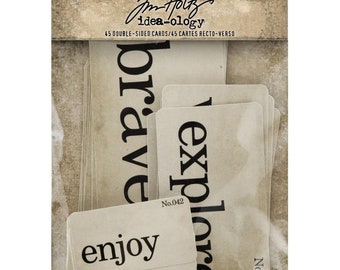Tim Holtz, Ideaology, Double-sided Flashcards, 45 peices
