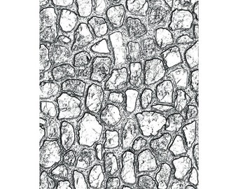 Tim Holtz, 3-D Embossing Folder, MINI Cobblestone, Scrapbooking, Card Making, Home Decor, Mixed Media, Mini Album