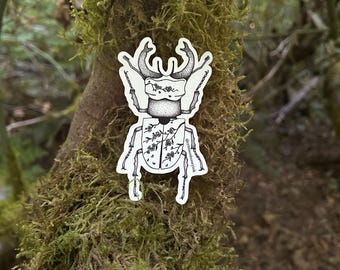Cherry Stag Beetle Sticker