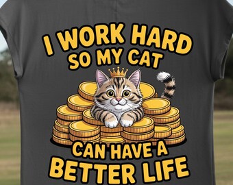 Pila de dinero de gato divertida PNG, diseño de sublimación para amantes de los gatos (descarga digital)