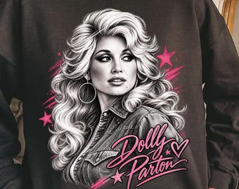 Gráfico vintage de la firma de Dolly Parton en formato PNG, diseño de sudadera de Dollywood, diseño digital DTF de sublimación para niños pequeños de Dolly, gráfico de Country Queen