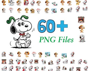 Snoopy Dog Png Bundle, Charlie Brown Png, Christmas Puppy Png, Peanuts Cartoon Clipart for Cricut, Peanuts Friend Lazy Snoopy, Digital files