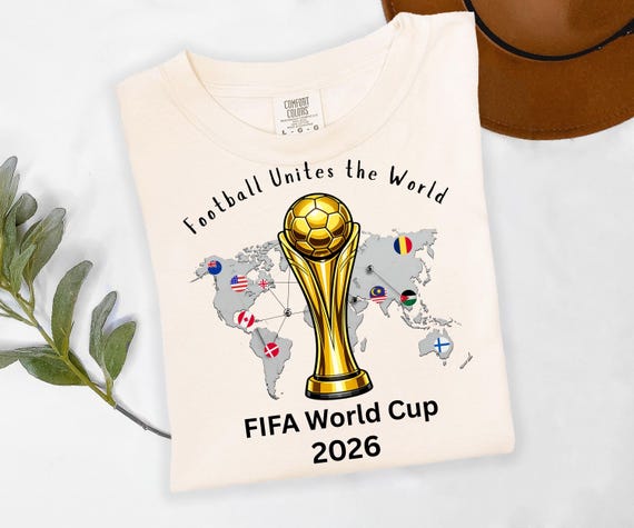 2026 World Cup Png, Soccer T-Shirt Design, Football Brings The World Together Png, USA Canada Mexico Football Trophy Png, Clipart Png