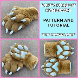 4-Finger Fursuit Puffy Paw Pattern (PDF TEMPLATE)