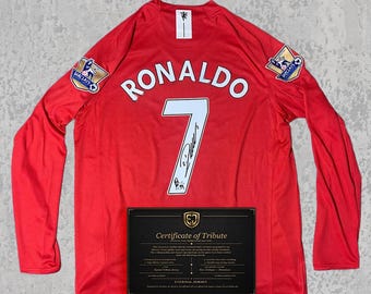 Maglia commemorativa di C. Ronaldo del 2008 / Autografo stampato / Maglia classica rossa del Manchester / Regalo per i fan di CR7