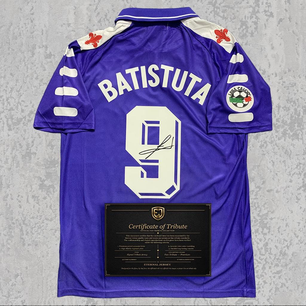 Batistuta Fiorentina Jersey - Etsy Canada