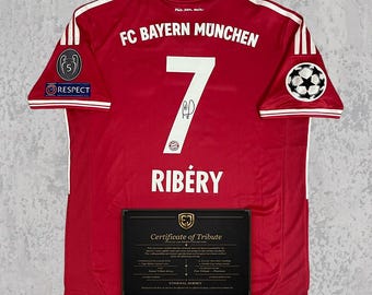 Maglia commemorativa di F. Ribéry 2013 n. 7 / Autografo stampato / Maglia da tifoso bavarese rosso-bianca / Regalo per collezionisti di calcio